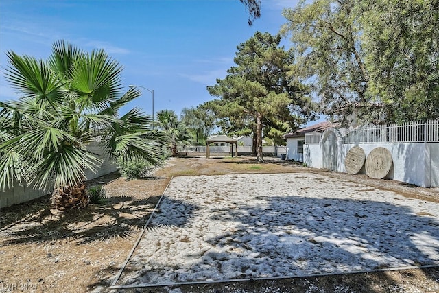 view of yard featuring a gazebo