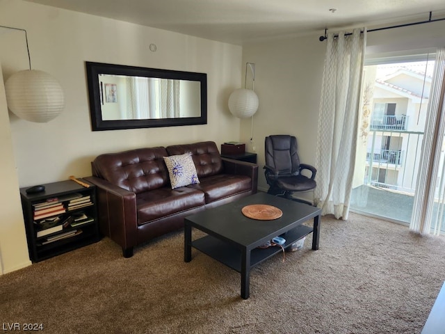 carpeted living room with plenty of natural light