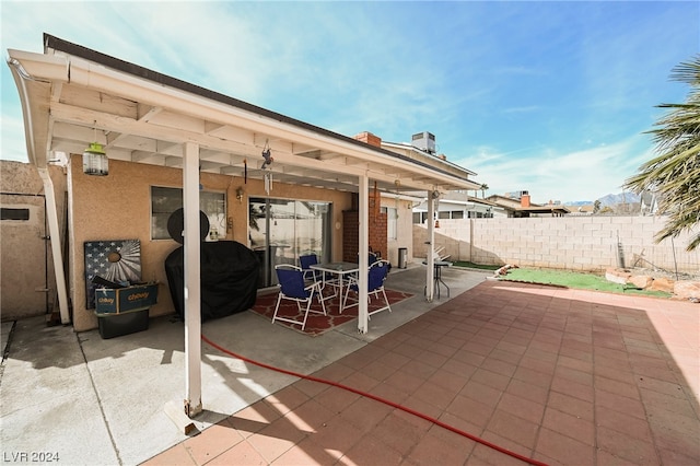 view of patio featuring grilling area