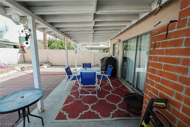 view of patio with grilling area