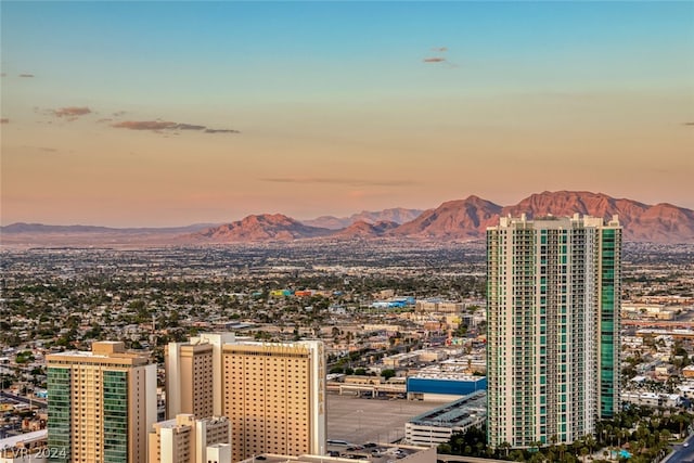 property's view of city with a mountain view