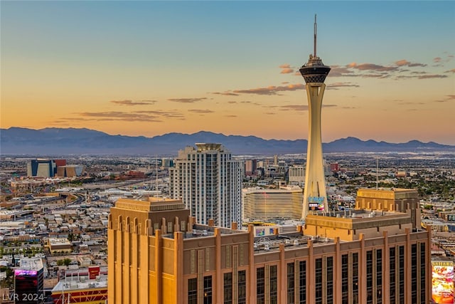 property's view of city featuring a mountain view