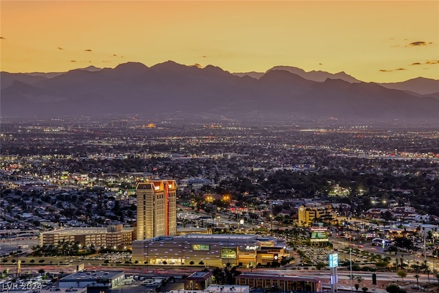 property's view of city with a mountain view