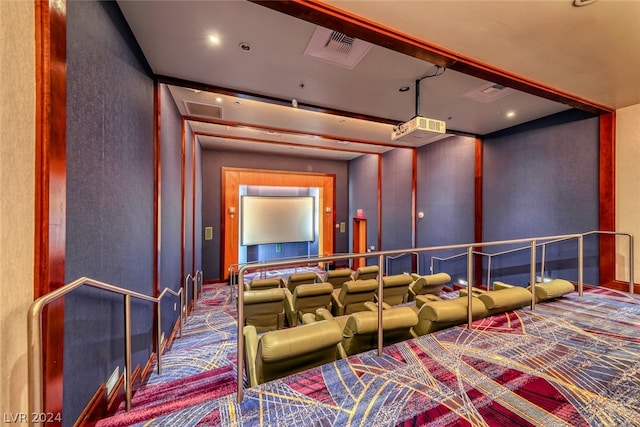 view of carpeted home theater