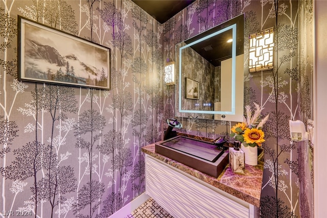 bathroom featuring tile flooring