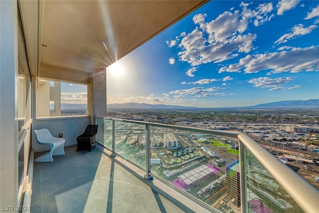 balcony with a mountain view