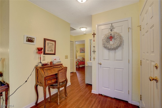 interior space featuring dark hardwood / wood-style flooring