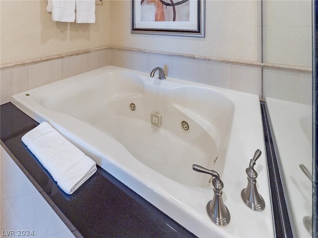 bathroom featuring a washtub