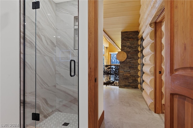 bathroom featuring walk in shower