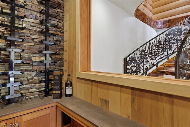 wine cellar featuring bar area