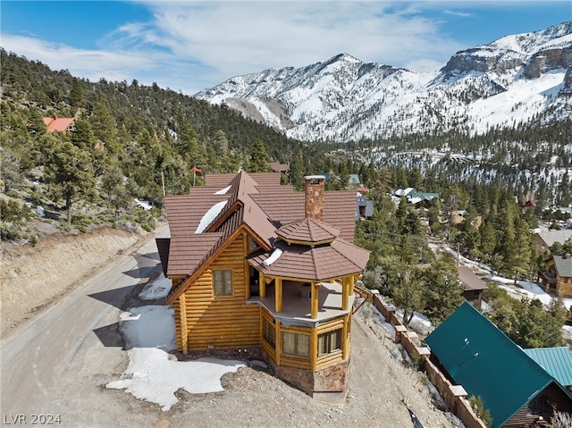 exterior space featuring a mountain view