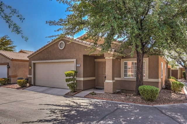 view of front of house with a garage