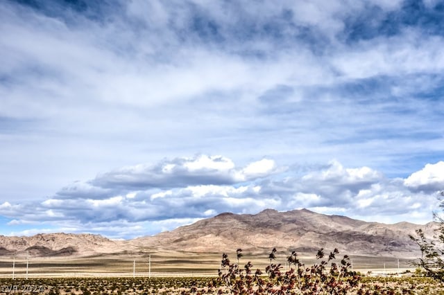 view of mountain feature featuring a rural view