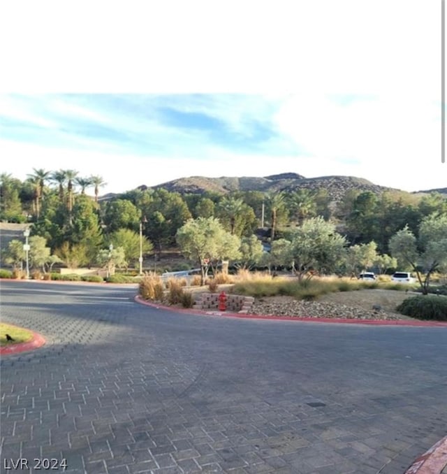 exterior space with a mountain view