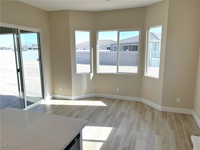 empty room featuring light wood-type flooring