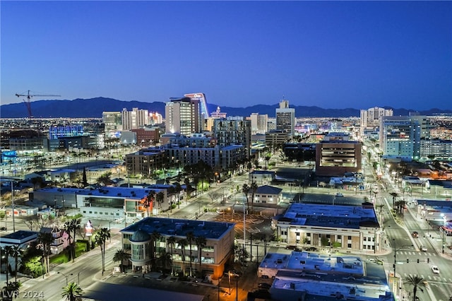 property's view of city with a mountain view