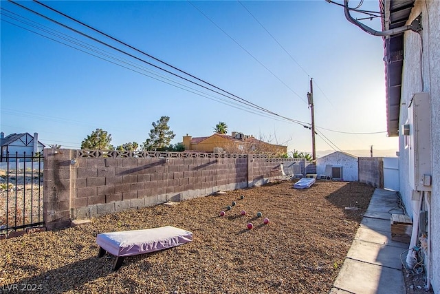 view of yard featuring fence