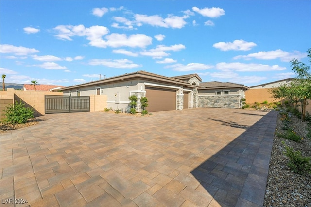 view of front of house with a garage