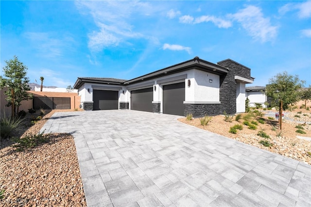 view of front of home with a garage