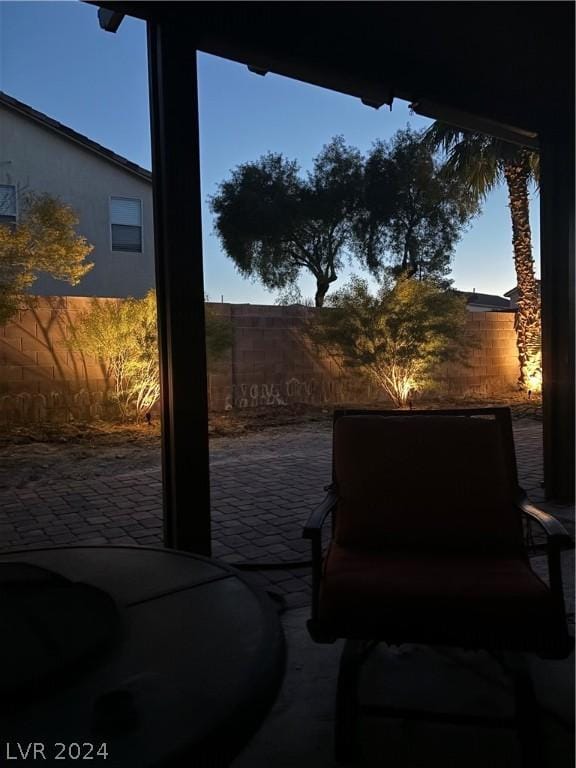 view of patio with a fenced backyard