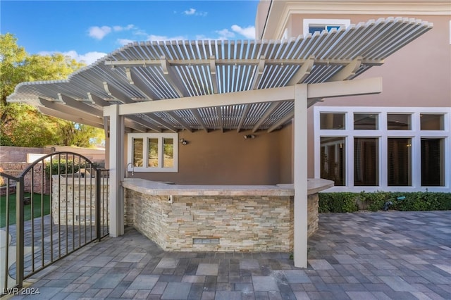 view of patio / terrace with a pergola