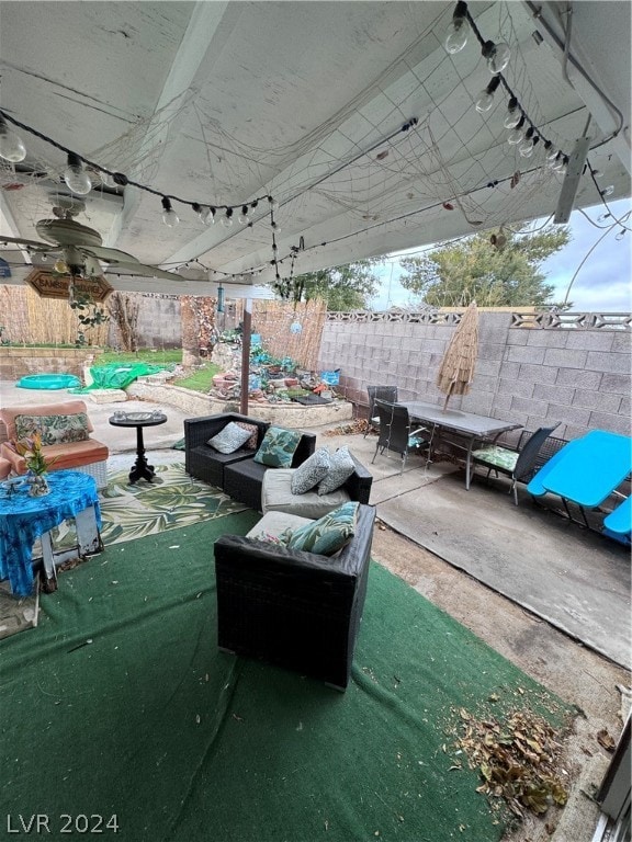 view of patio with outdoor lounge area