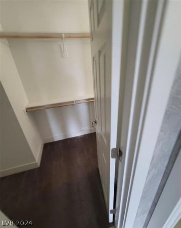 spacious closet featuring dark hardwood / wood-style floors