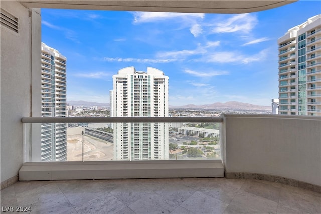 balcony with a mountain view