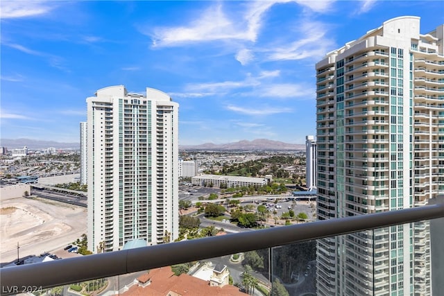 exterior space featuring a mountain view