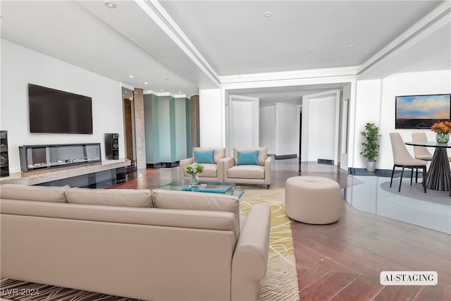 living room featuring hardwood / wood-style floors