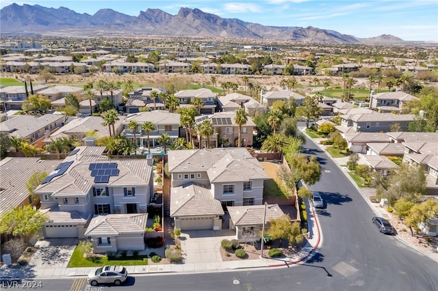 bird's eye view with a mountain view