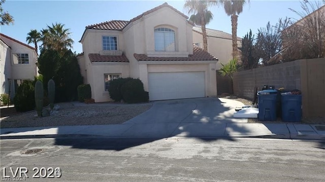 view of front of house with a garage