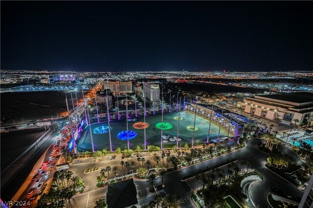 view of aerial view at twilight