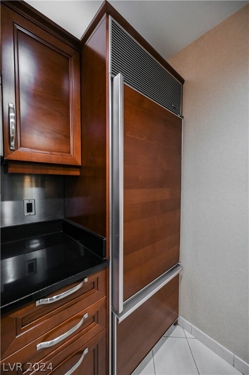 kitchen with light tile floors