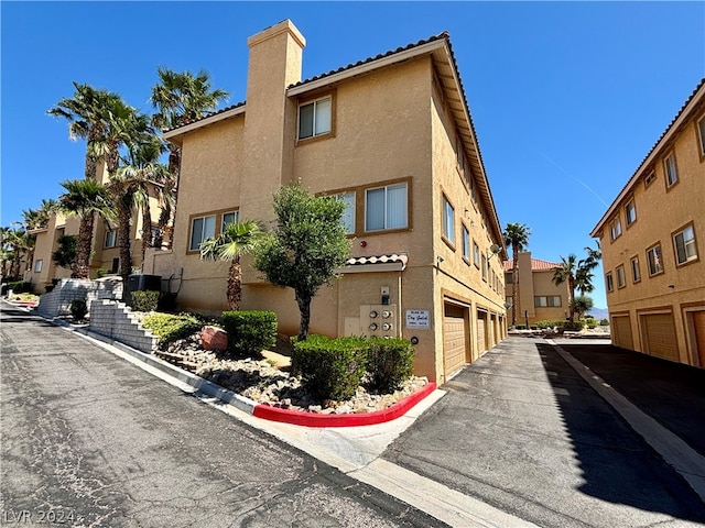 view of property featuring a garage