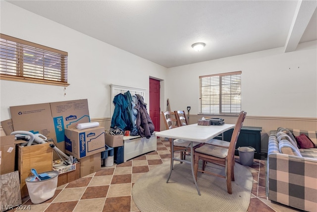 view of tiled dining room