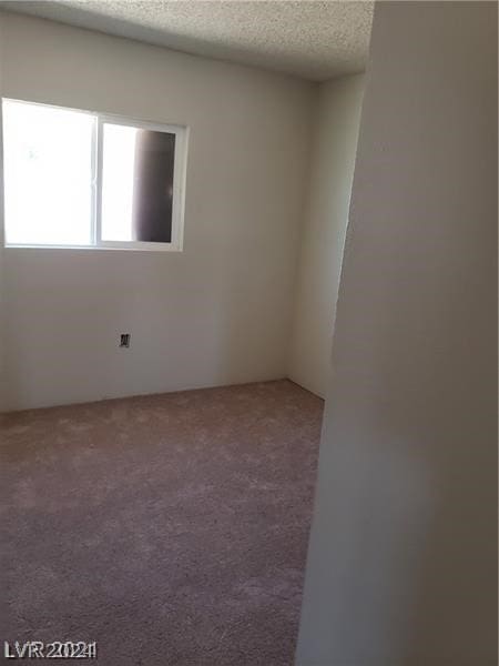 unfurnished room featuring a textured ceiling and carpet floors