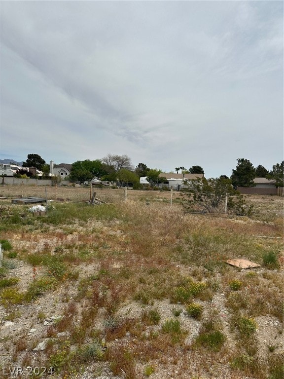 view of yard with a rural view