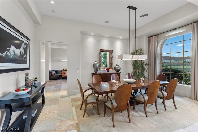 view of tiled dining room