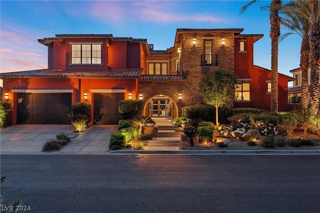 view of front of home featuring a garage