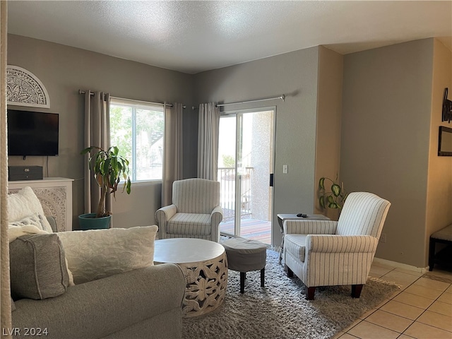 view of tiled living room