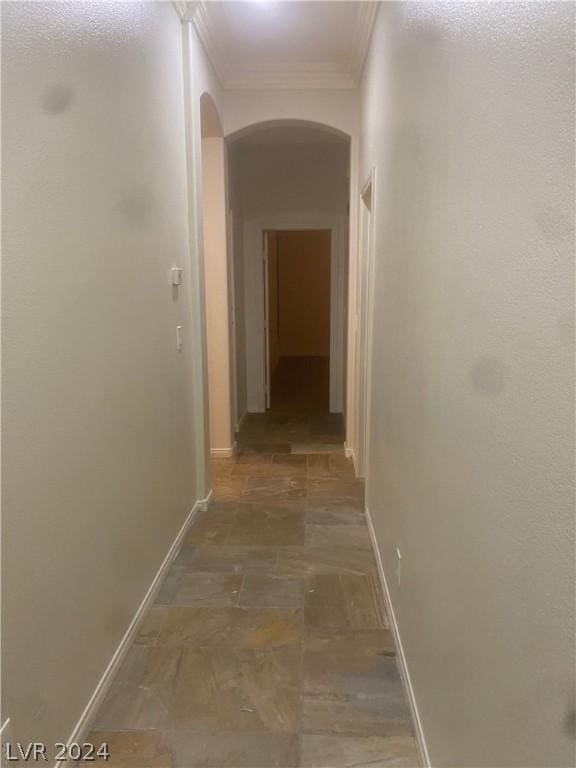 hallway with ornamental molding