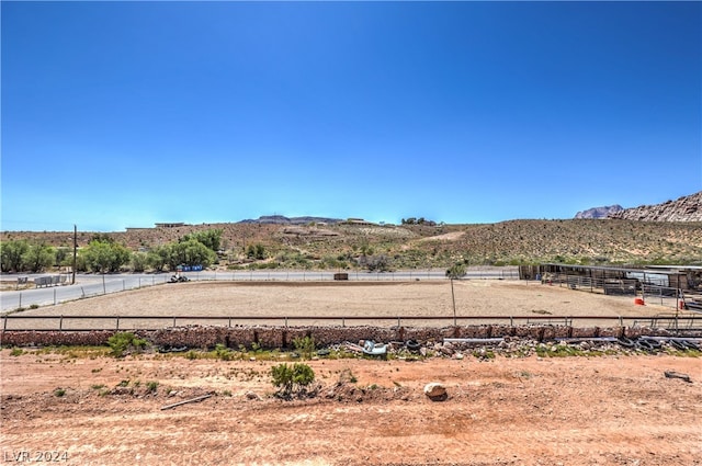 view of mountain feature featuring a rural view