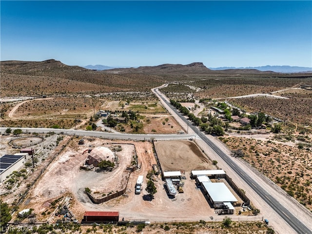 aerial view with a mountain view