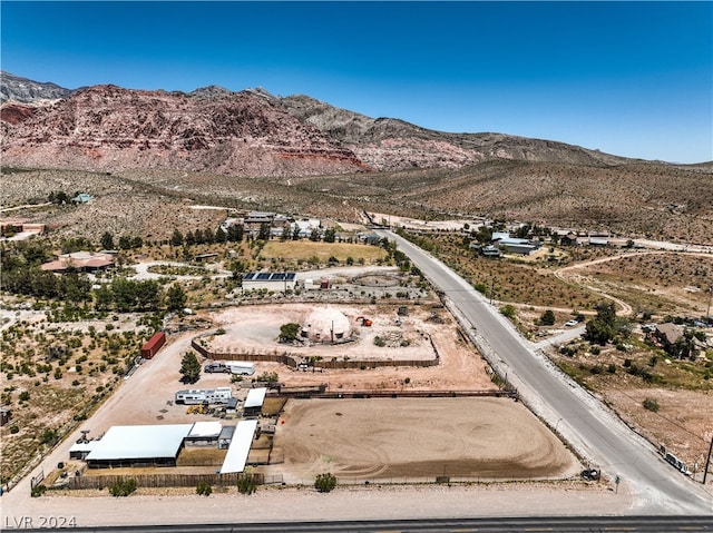 aerial view with a mountain view