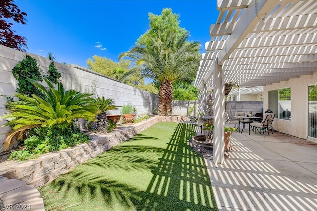 exterior space featuring a pergola