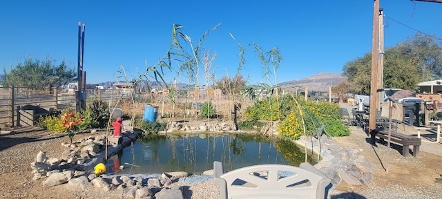 view of water feature with a mountain view