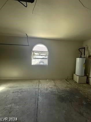 basement with water heater