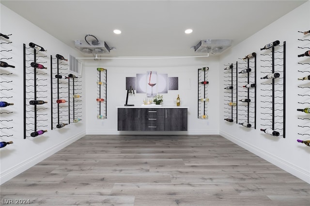 wine room featuring light hardwood / wood-style floors