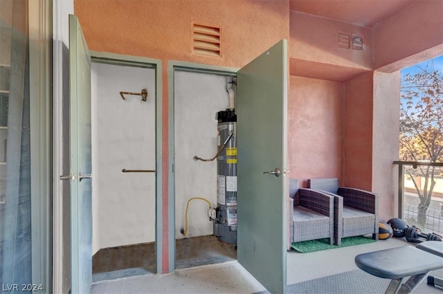 bathroom with gas water heater